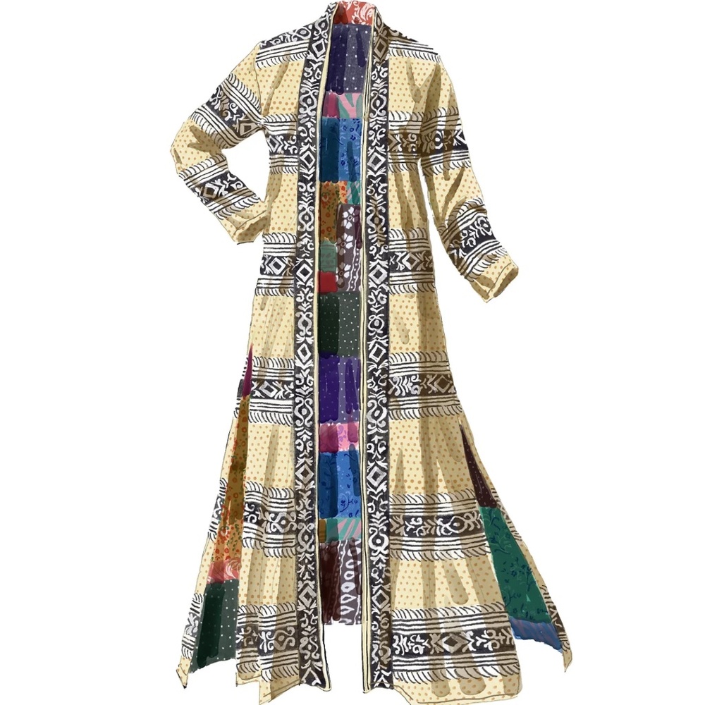 J Peterman | Clara’s Patchwork Print Reversible R… - image 3